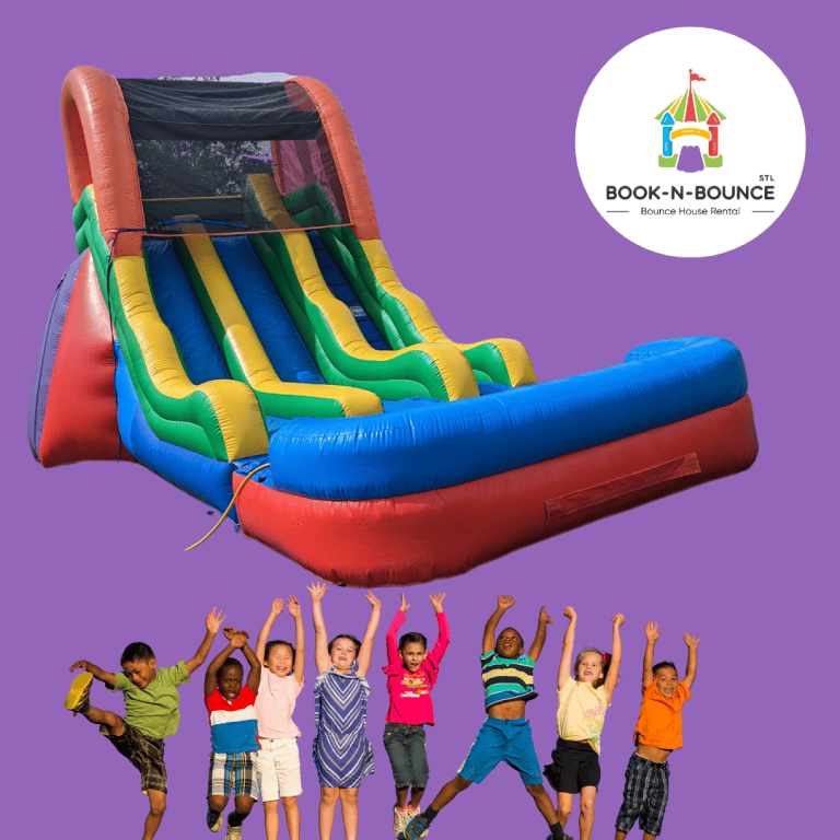 Kids jumping for joy at a bounce house rental in St. Charles, MO
