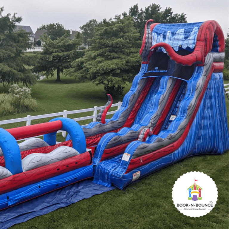 The kraken is one of our water slide rentals set up in St. Louis, MO