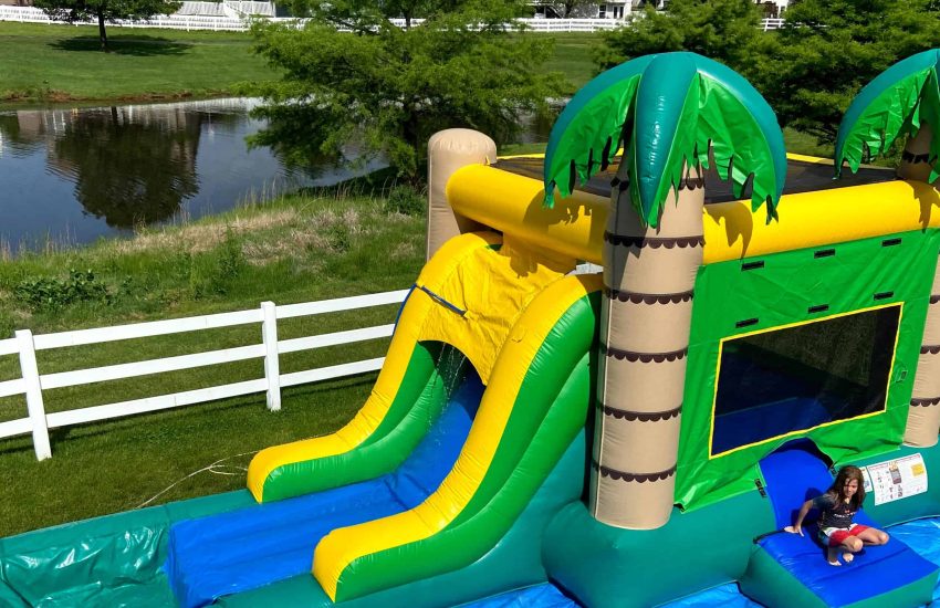 The tropical wet combo is one of our favorite water slide rentals in St. Peters